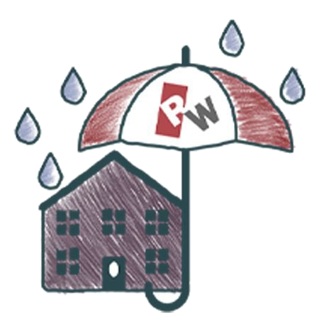 House with umbrella illustration