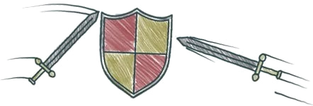 Sword and shield illustration